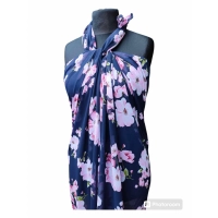 Duża sukienka plażowa - eleganckie PAREO XXL szyfon różowa orchidea